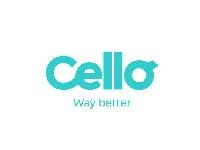 לוגו Cello עם הסלוגן "דרך טובה יותר" בצבע טורקיז.